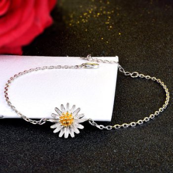 The Flower Design Sterling Silver Bracelet